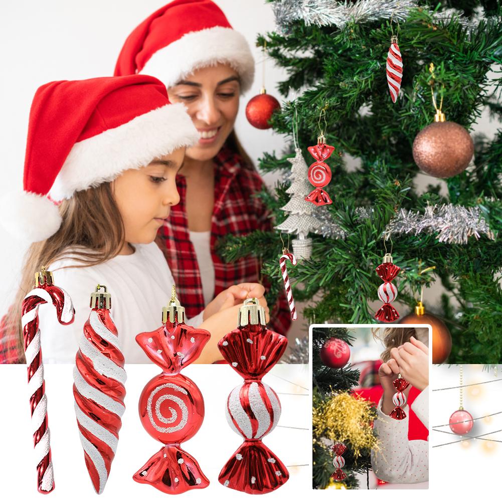 6 шт. Конфетная трость, украшение на рождественскую елку, украшение на рождественскую елку, рождественский венок для вечеринки
