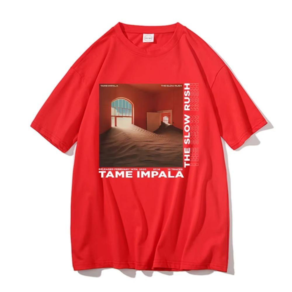 Tame Impala The Slow Rush Графические футболки с альбомом Мужская футболка Оверсайз Футболки Женские Поп-музыка Lndie Футболки