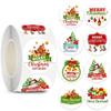 500Pcs Christmas Stickers for Envelope Round Christmas Roll Stickers Envelope Stickers Xmas Label Tag Seal for Party Supplies Card Gift