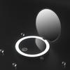 Portable Rechargeable LED Makeup Mirror with Stepless Dimming, Double-Sided Folding Design, Ideal for Travel