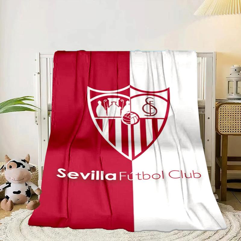 Sevilla Fc Crest Design Portable Blanket/Soft Blanket Bedding Blanket Suitable for Travel Camping Living Rooms Offices Sofas Fan Gifts