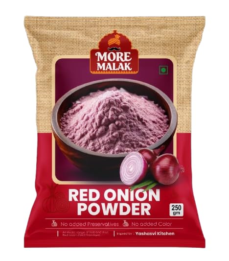 More Malak Red Onion Powder - 500g | 100% Natural, No Added Preservatives or Color | Pure & Aromatic Kitchen Ingredient (500 Gram)