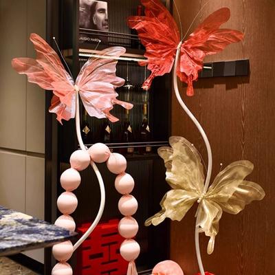 3D Дизайн Свадебный Декор Крупномасштабная Фата Разноцветные Бабочки Тюль Цветы Ручная Работа 55 см Длина Реквизит для Фотографии