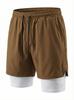 Men S Double Layer Casual Sports Beach Shorts