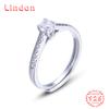 Lindon Classic 925 Sterling Silver Zircon Ring Ladies Jewelry Wedding Promise Party Gift