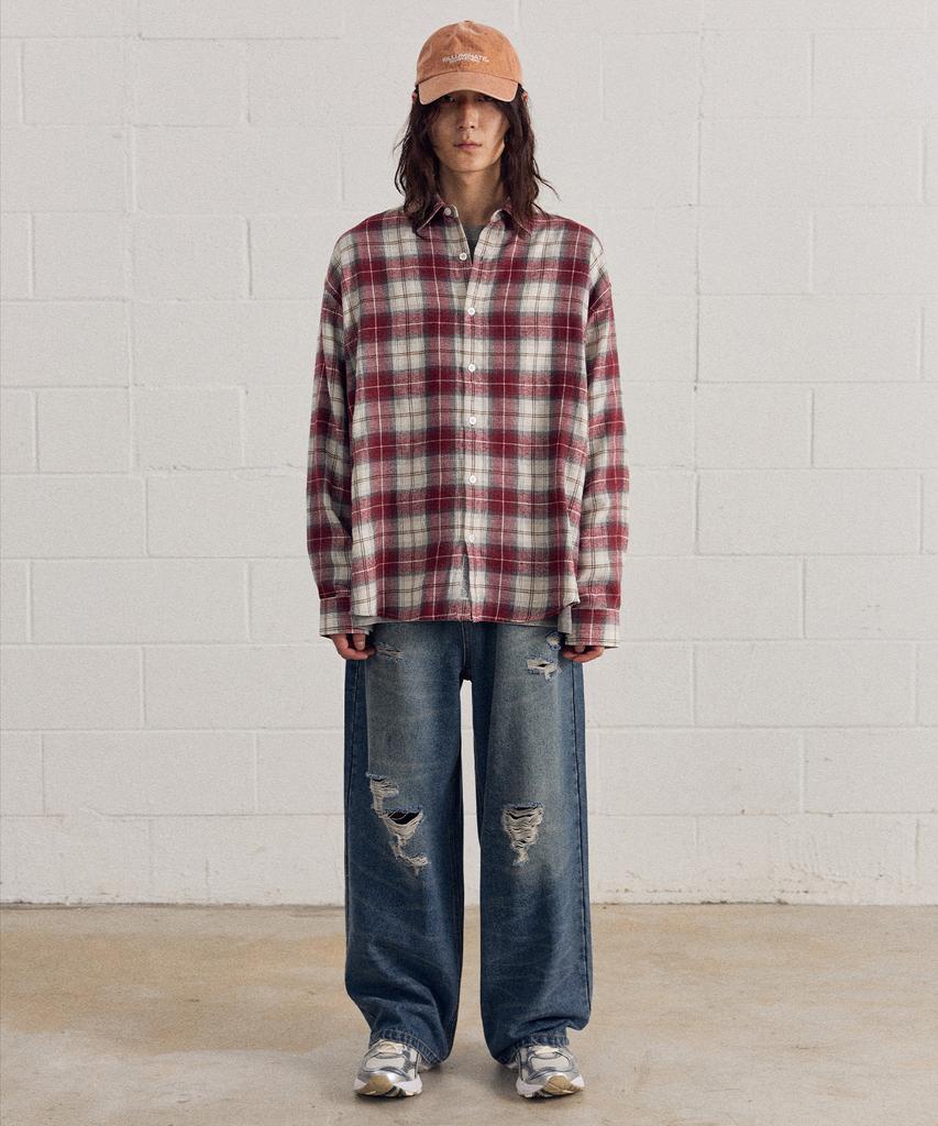 FILLUMINATE Tear Washed Denim Pants - Black