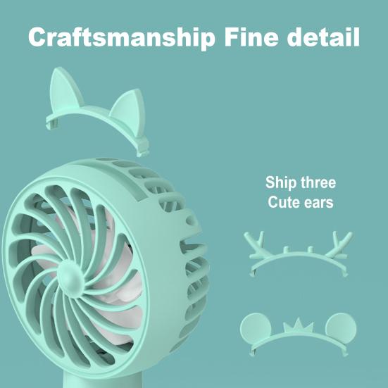 Легкий портативный универсальный тепловой вентилятор с мультяшными ушами, рассеивающий тепло