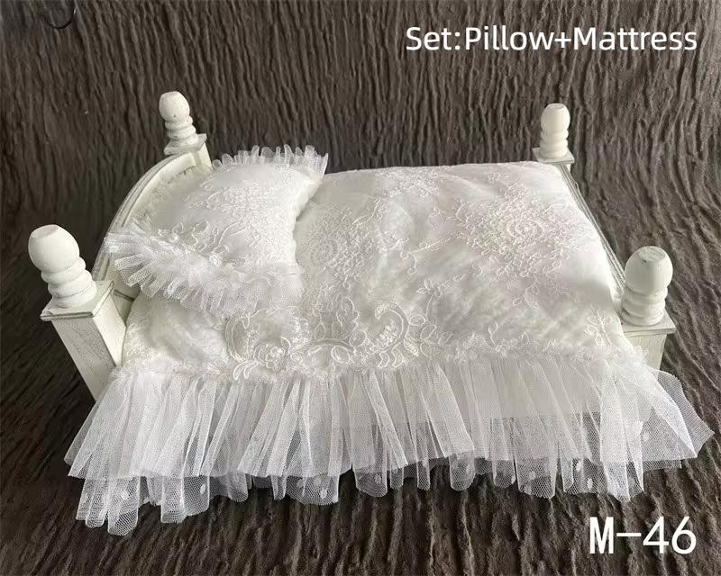 Новорожденный Кружевной Фотофон с Подушкой для Позирования Детский Мини-матрас для Фотосъемки Реквизит для Фотографий Младенцев