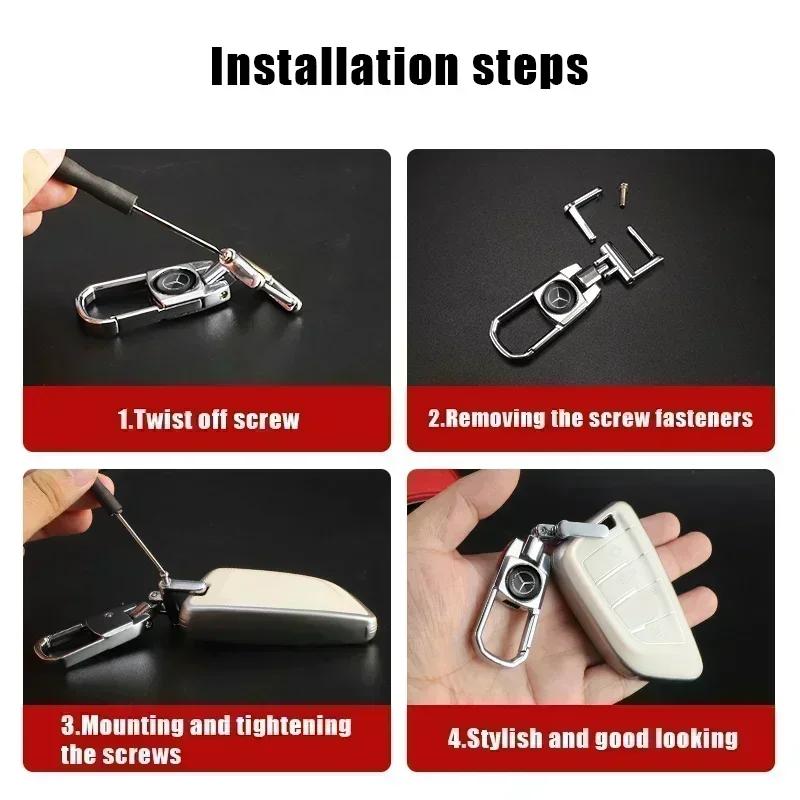 Car Key Cover Accessories Metal Keychain Zinc Alloy Keyring For Mercedes Benz AMG GLE GLS CLS GLC CLA GLA GLK ML C197 R231 W167 FVWXY1