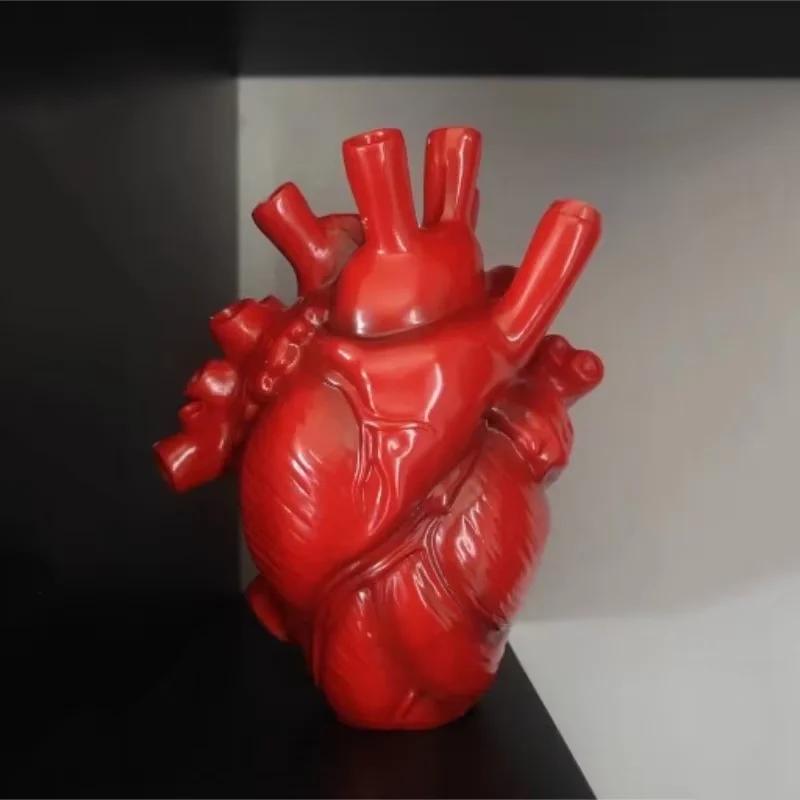 New Simulation Heart Shape Resin Vase 4 Colors Heart-shaped Arrangement Potted Plant Suitable For Home Study Office Ornament