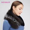 SOMALER Женский шарф из натурального меха, мех кролика, лисий мех, вязаные шарфы для зимы, теплые шарфы для шеи, модный меховой воротник для девочек