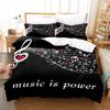Music Note Quilt Pillowcase 2 or 3 Pieces of Music Bedding Set Single Bed Double Bed Full Size Bedding Suitable for Girls, Boys and Musicians Room