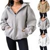 Women's Oversized Zip Up Hoodies Sweatshirts Long Sleeve Fleece Hooded Jackets with Pockets