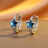 S925 Sterling Silver Korean Fashion Blue Star Earrings Women's Premium Earrings Ear Buckles Niche Versatile Earrings