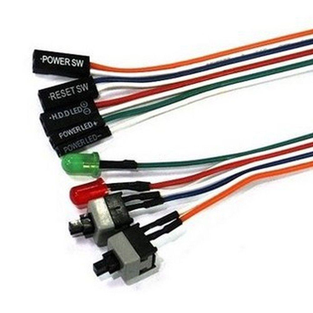 Durable Computer Case Power on PC Desktop Reset Computer Cables Connectors Switch Cable