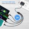 Короткий кабель 5 В USB A C на Type C, многофункциональный кабель для зарядки 4 в 1, разветвитель Micro USB, кабель-адаптер, 4-портовый разветвитель USB C PD
