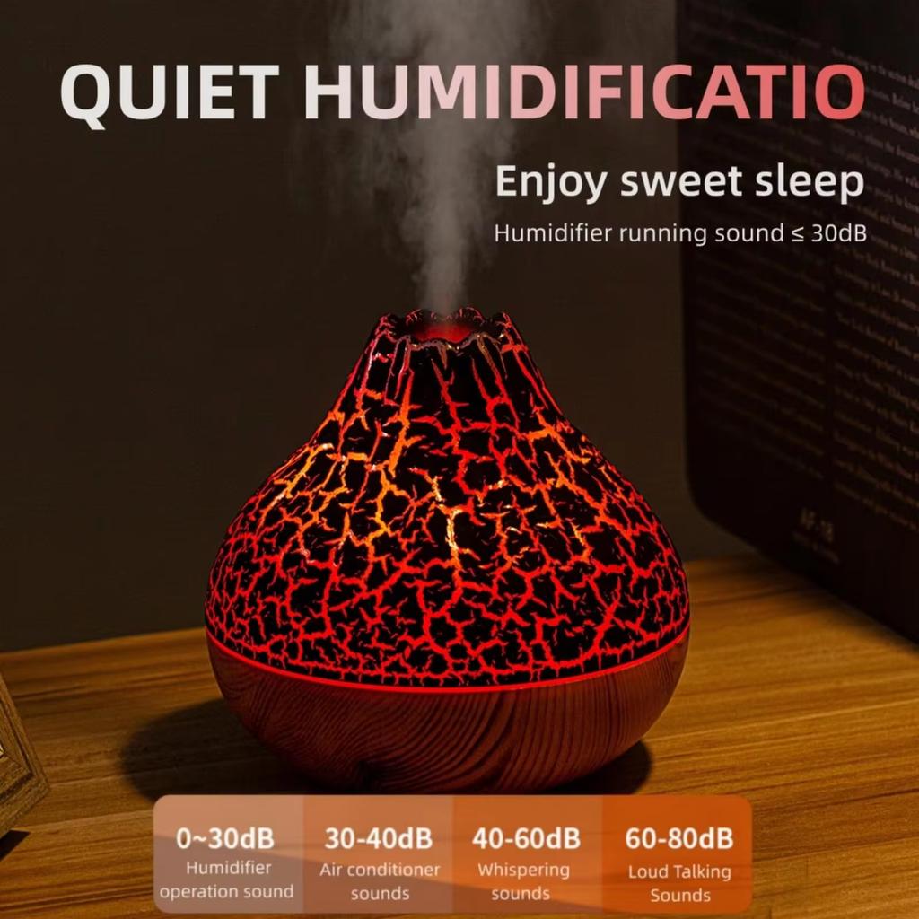 Увлажнитель воздуха Volcano 300 мл, домашний настольный USB-устройство, имитация радужного пламени, увлажнитель воздуха, ароматизатор с цветными ночными огнями