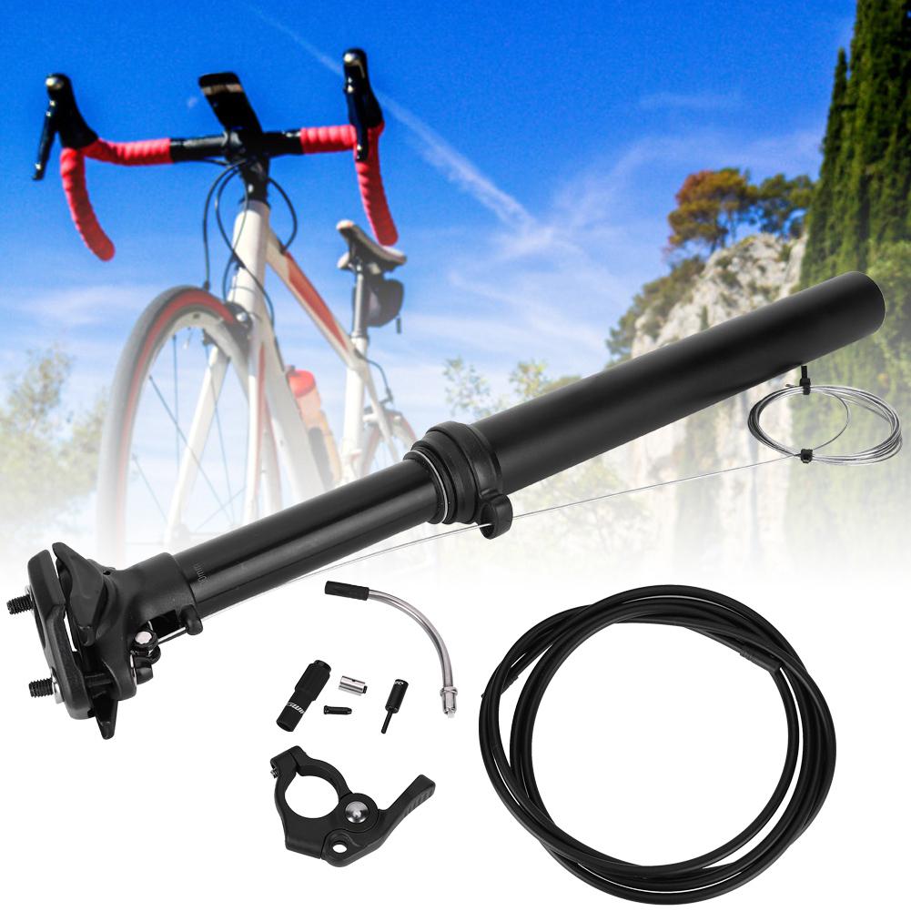 7075 Aluminium Alloy Black Road Bicycle Wire Control Oil Pressure Lifting Seatpost Mountain Bike