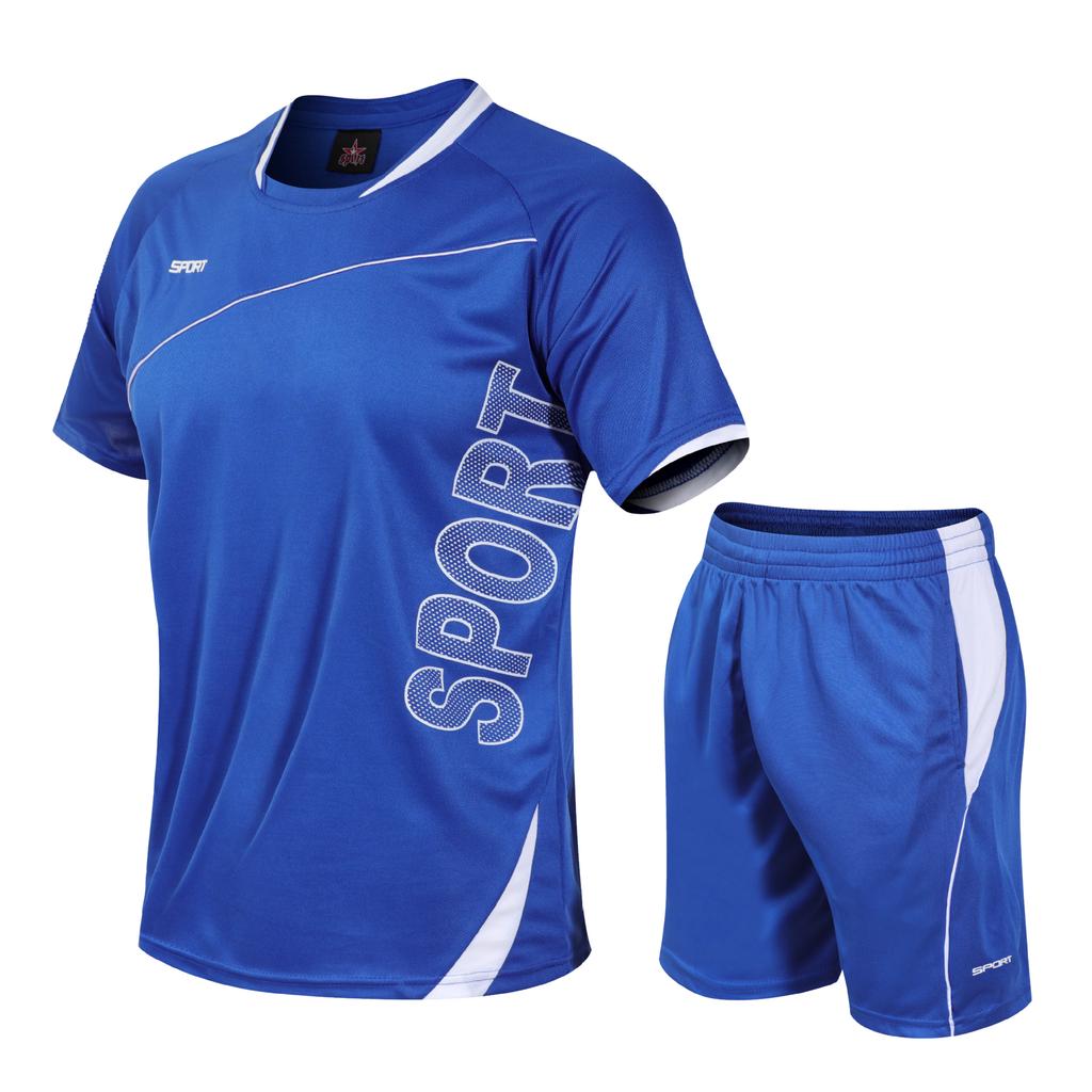 Men's Casual Sportswear Summer Fitness Short-sleeved T-shirt Quick-drying Clothes Running Loose Two-piece Set