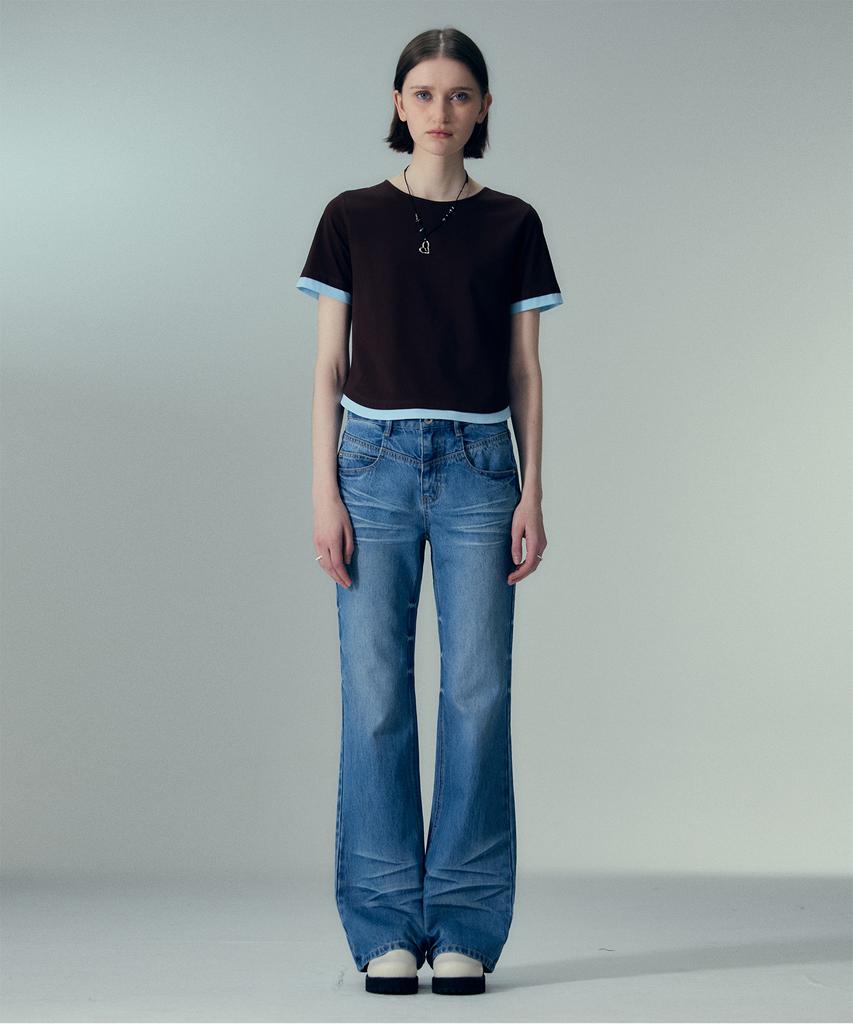 Джинсы Jeissijeidi Bootcut с потертостями Jzdp32Je