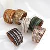 Тонкий полосатый многослойный кожаный браслет для женщин Shred Wrap Unisex Jewelry MIT