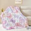 Ultra Soft Butterfly Theme Blanket Soft Warm Plush Fleece Flannel Butterflies Throw Blanket for Travel, Airplane, Bed, Couch,Car