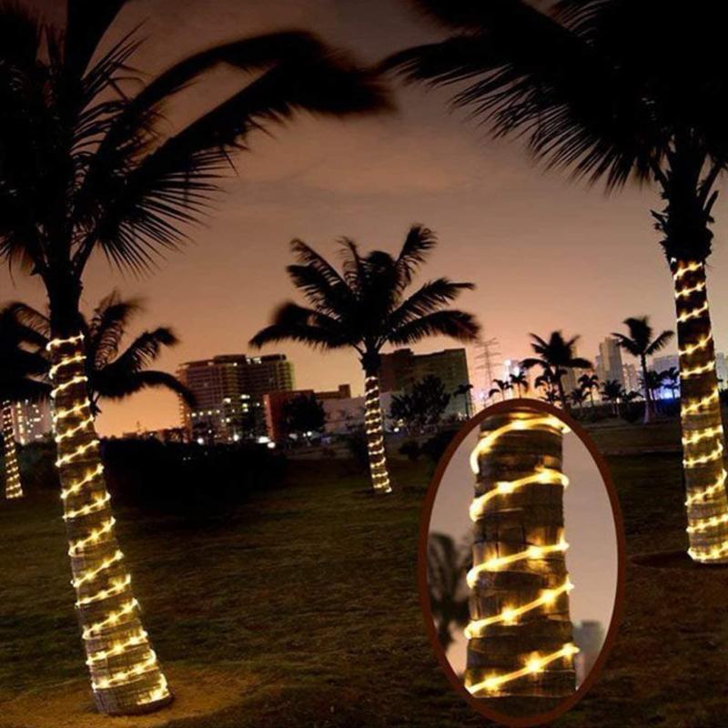 Солнечный светодиодный уличный светильник для труб, веревка, двор, забор, ограждение, декоративный свет, сад, клумба, ландшафтное освещение, наружный балкон, атмосферный свет