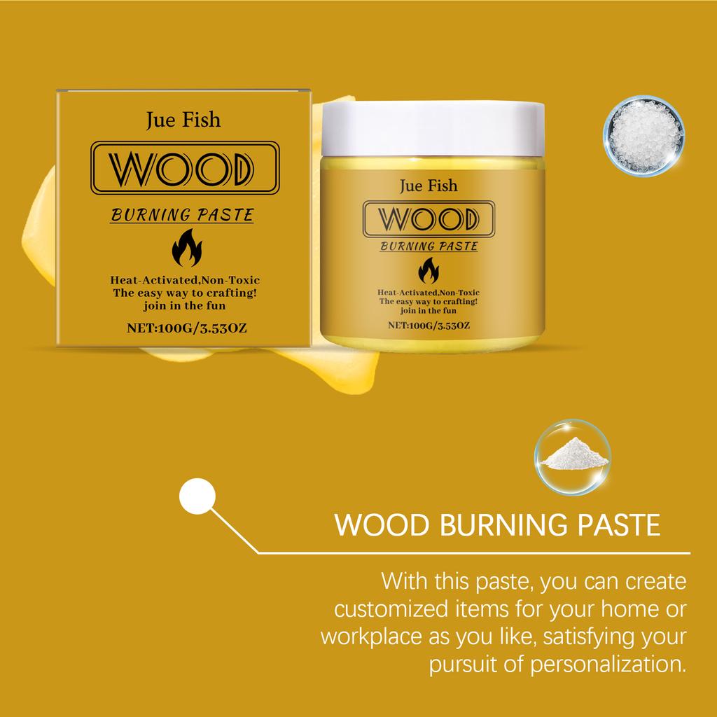 JUE-FISH Wood Burning Gel Quickly Seting up Wooden Crafts Painting Crafting Drawing DIY Wooden Crafts Wood Heat Activated Paste