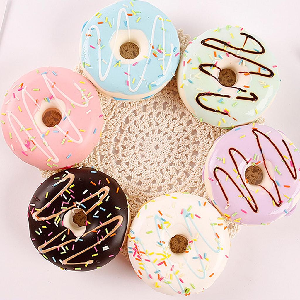 RemeeHi Food Sample Donut Display Sample Candy Toy Set Photography Tools Decoration Object of 6 (Set Donuts)