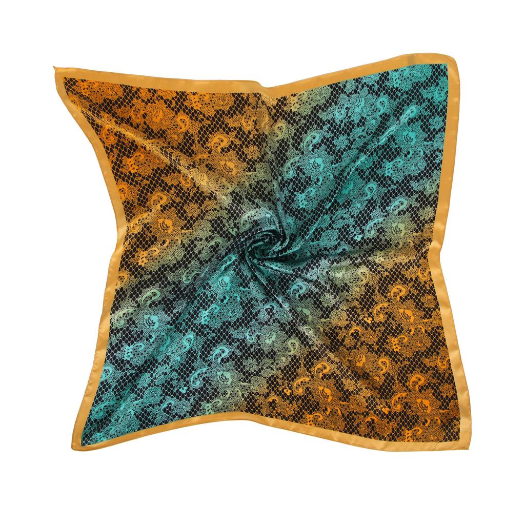 70 * 70 Солнцезащитный маленький квадратный шарф с большим принтом, женский шелковый шарф, тонкий легкий солнцезащитный шарф, повязка на голову