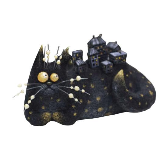 Шерстяной войлок Фамильяры Причудливые войлочные украшения ручной работы Капризные куклы кошки/опоссума Коллекционная фигурка животного для декора стола, полки, столешницы