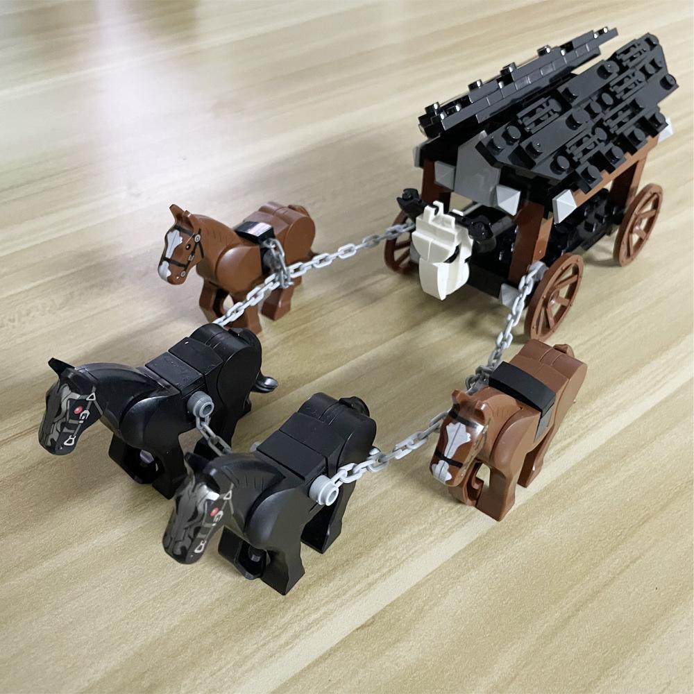 Building Blocks Moc Carriage Medieval Chariot Paddy Wagon Military Weapons Accessories Weapons Assembly Scene Model
