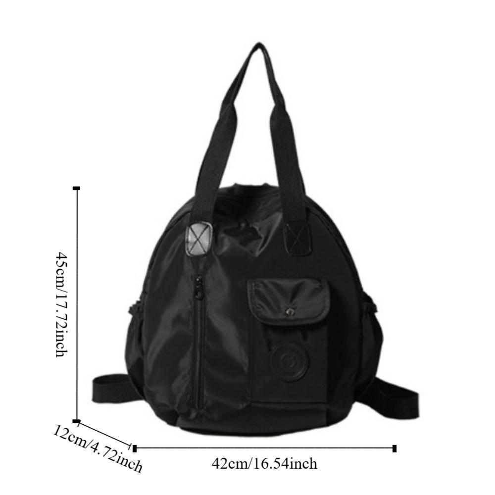Solid Color Round Shape Shoulder Bag Large Capacity Fitness Bag Swimming Nylon Backpack Outdoor