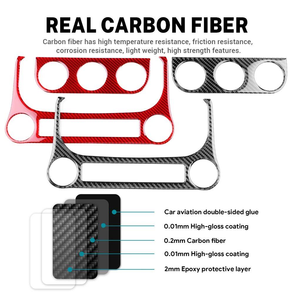 Real Soft Carbon Fiber Sticker For Jeep Wrangler JK JKU 2011 2012 2013 2014 2015 2016 2017 Car AC Cigarette Light Panel Trim