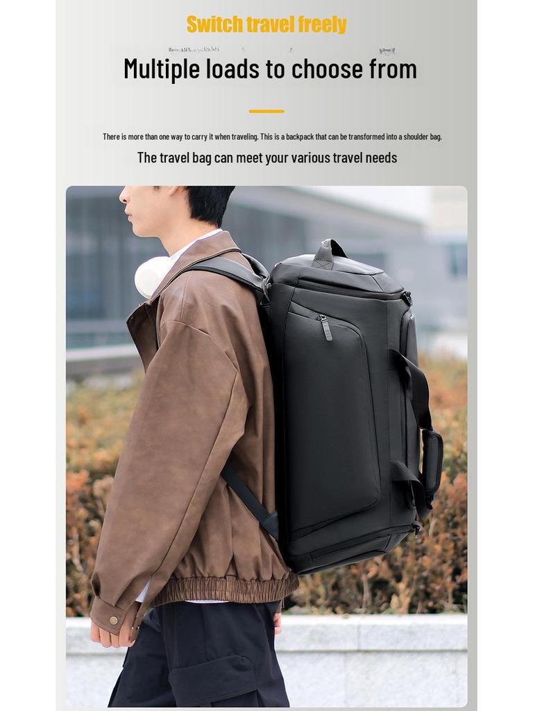 Мужская фитнес-сумка: Портативный, вместительный рюкзак для путешествий и тренировок, с разделением на сухое и влажное пространство