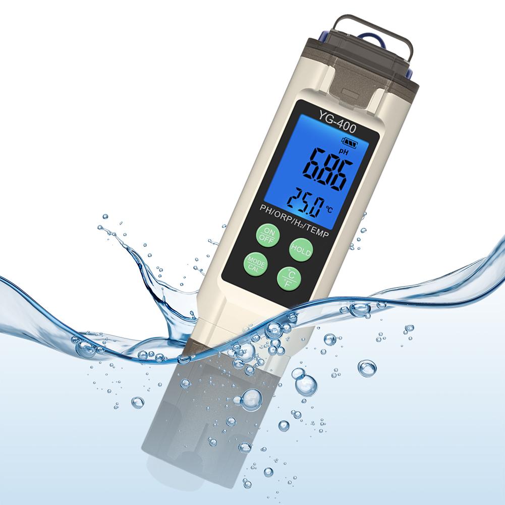 4-в-1 Тестер качества воды ОВП/H2/pH Измеритель температуры Портативный тестер воды для питьевой воды Гидропоники Аквариумов Бассейнов