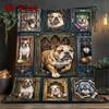 Фланелевое одеяло Bulldog Legacy Frames, 2D плоский рисунок, Высококачественное, для всех сезонов, Декор для дома, Тепло и уют, Идеально подходит для рождественских подарков.