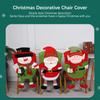 Christmas Chair Cover Xmas Party Wedding Furniture Sleeve 3D Cartoon Santa Claus Non Slide Slipcover Dining Hall Supplies