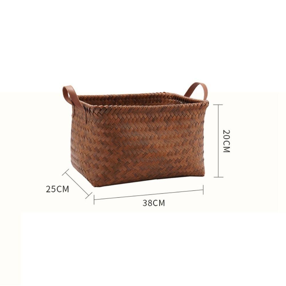 Коричневая корзина для хранения, переносная корзина для пикника, плетеная корзина в стиле ретро, предметы интерьера