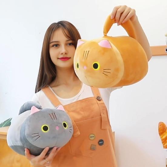 Кукла-кошка Плюшевая игрушка Снятие стресса Мягкая Пушистая ПП Хлопок Ткань Обнимательная Подушка-животное Кукла Уютная Сенсорная игрушка