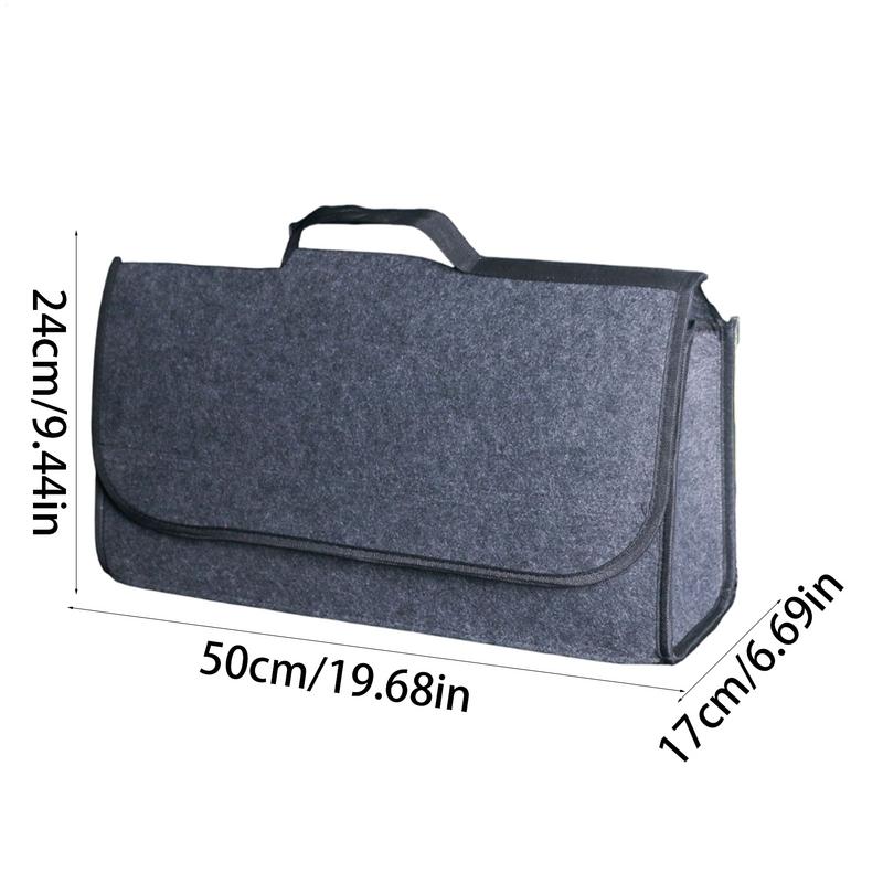Car Trunk Organizer Bag Multi-Functional Felt Cloth Container For Automotive Save Space Car Accessories Storage Bag With Handle