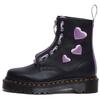 Leather Heart Color Block Short Boots Women Boots Black 31882150