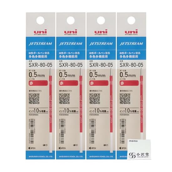 Стержень для ручки Mitsubishi Pencil uni JETSTREAM 0,5 мм SXR-80-05 Красный 4 шт. для Многоцветной/Многофункциональной ручки