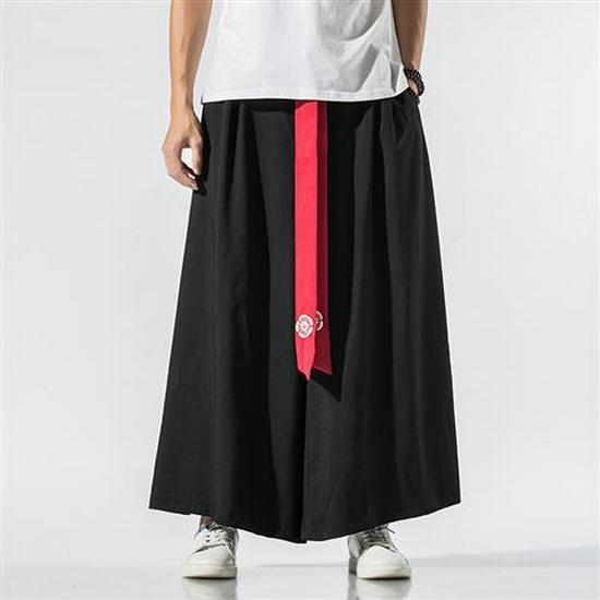 Men's Retro Hanfu-Style Linen-Cotton Zen Monk Pants Skirt
