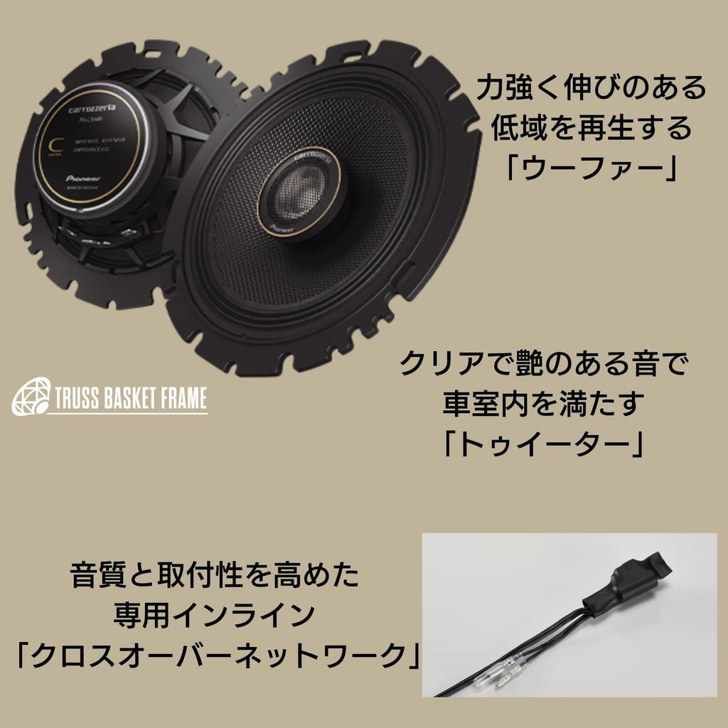 Pioneer TS-C1640 16cm Custom-Fit Coaxial 2-Way Speakers with High-Resolution Audio Compatible, Carrozzeria