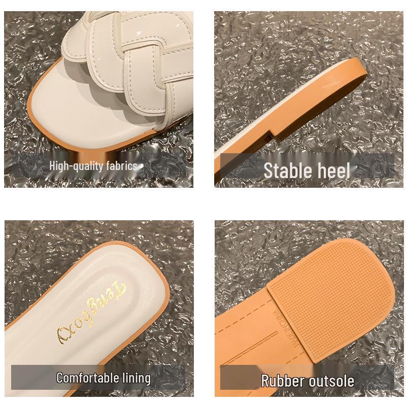 Plus Size Flat Sandals 2025: Summer Slip-on Open-toe Sandals for European and American Outdoor Beachwear
