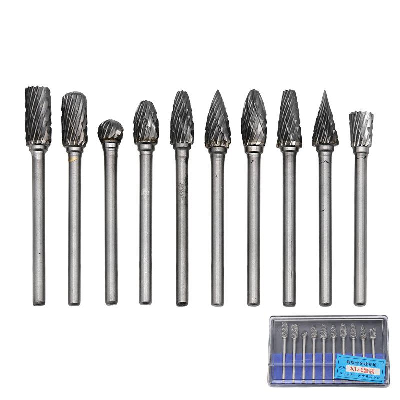 10 шт. Премиум-фрезы из карбида вольфрама, вращающийся инструмент, борфреза, двойной алмазный рез, вращающийся Dremel, металл, дерево, электрическая шлифовка