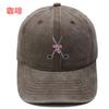 Golf bow embroidery washed retro baseball men's and women's leisure outdoor sports shade cap