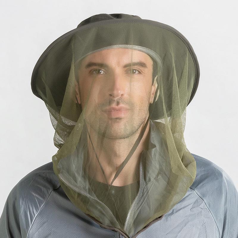 New Design Summer Outdoor Breathable Multi-color Sun Shade Quick Dry Anti-mosquito Large Eaves Camp Caps with Mesh Mask