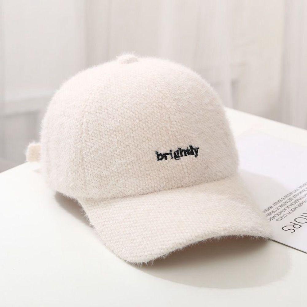 Hats Hip Hop Autumn And Winter Letter Embroidery Hats Korean style Hats Baseball Caps Lamb Wool cap